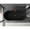 Mexen Montana freistehende Badewanne 170 x 80 cm, schwarz, Überlauf gebürstetes Kupfer - 52011708070-65