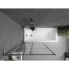 Mexen Next L Badewannenwand 1-flügelig 90 x 150 cm, schwarzes Gitter, gun gray gebürstet - 895-090-000-03-77-66