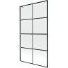 Mexen Next L Badewannenfaltwand 1-flügelig 100 x 150 cm, schwarzes Gitter, gebürstet Gun Gray - 895-100-000-03-77-66