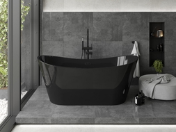 Mexen Montana freistehende Badewanne 170 x 80 cm, schwarz, schwarzer Überlauf - 52011708070-70