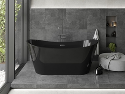 Mexen Montana freistehende Badewanne 170 x 80 cm, schwarz, Überlauf Gun Metal - 52011708070-95
