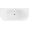 Mexen Oval freistehende Wandbadewanne 180 x 80 cm, weiß/schwarz, Überlauf chrom - 52671808075-01