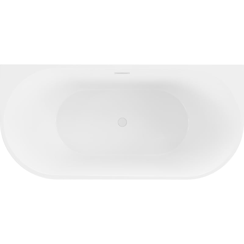 Mexen Oval freistehende Wandbadewanne 180 x 80 cm, weiß/schwarz, weißer Überlauf - 52671808075-20