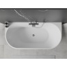 Mexen Oval freistehende Wandbadewanne 180 x 80 cm, weiß/schwarz, Überlauf chrom - 52671808075-01