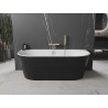 Mexen Oval freistehende Wannenbank 180 x 80 cm, weiß/schwarz, Überlauf gold - 52671808075-50