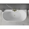 Mexen Oval freistehende Badewanne an der Wand 180 x 80 cm, weiß/schwarz, Überlauf gold gebürstet - 52671808075-55