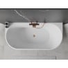 Mexen Oval freistehende Wandbadewanne 180 x 80 cm, weiß/schwarz, Überlauf gebürstetes Kupfer - 52671808075-65