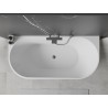 Mexen Oval freistehende, wandmontierte Badewanne 180 x 80 cm, weiß/schwarz, Überlauf gun gray gebürstet - 52671808075-66