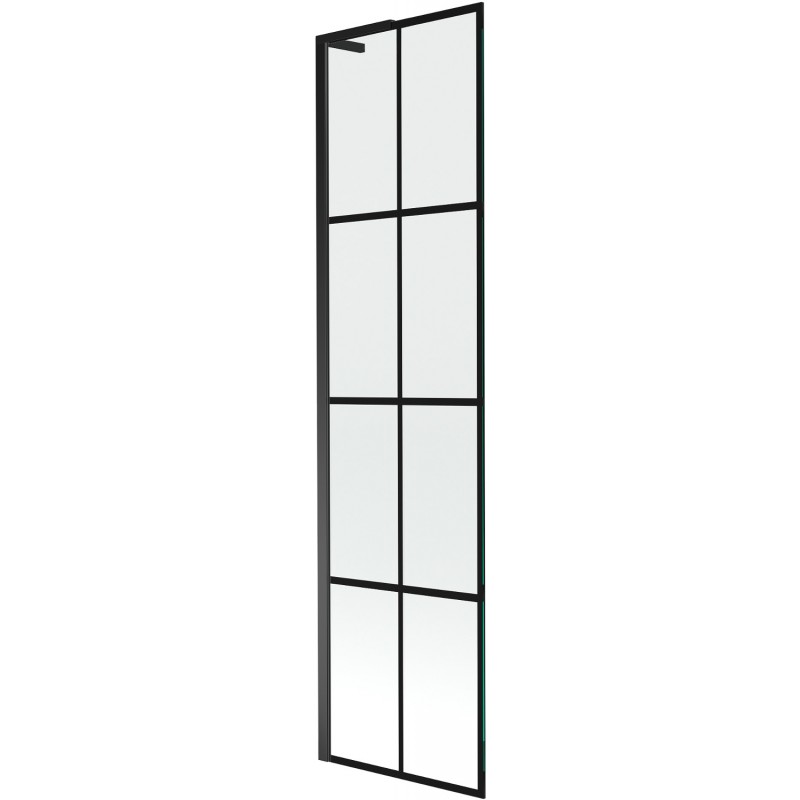 Mexen Next L Badewannenabtrennung 1-teilig 50 x 150 cm, schwarzes Gitter, schwarz - 895-050-000-03-77-70