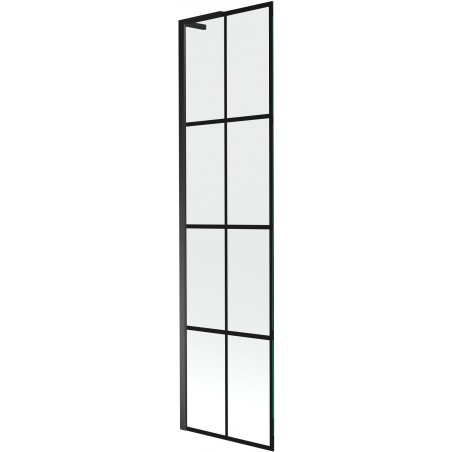Mexen Next L Badewannenabtrennung 1-teilig 50 x 150 cm, schwarzes Gitter, schwarz - 895-050-000-03-77-70