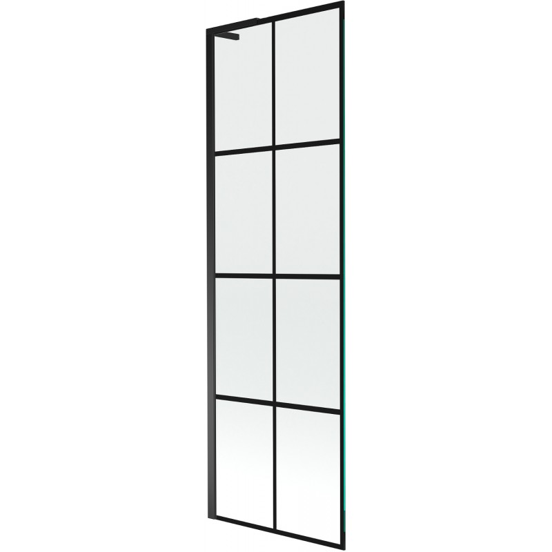 Mexen Next L Badewannenfaltwand 1-flügelig 60 x 150 cm, schwarzes Gitter, schwarz - 895-060-000-03-77-70