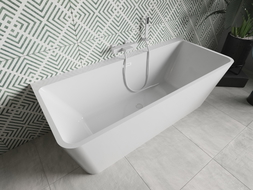 Mexen Volta freistehende an der Wand montierte Badewanne 170 x 75 cm, weiß, weißer Überlauf - 51131707500-20