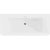 Mexen Volta freistehende an der Wand montierte Badewanne 150 x 75 cm, weiß, Überlauf gold - 51131507500-50