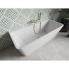 Mexen Volta freistehende Wandbadewanne 170 x 75 cm, weiß, Überlauf gold - 51131707500-50