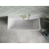 Mexen Volta freistehende Wandbadewanne 170 x 75 cm, weiß, Überlauf gold - 51131707500-50