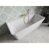 Mexen Volta freistehende wandmontierte Badewanne 150 x 75 cm, weiß, Überlauf gebürstetes Gold - 51131507500-55