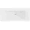 Mexen Volta freistehende wandnahe Badewanne 170 x 75 cm, weiß, Überlauf gebürstetes Gold - 51131707500-55