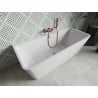 Mexen Volta freistehende, wandnahe Badewanne 150 x 75 cm, weiß, Überlauf in Roségold - 51131507500-60