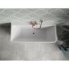 Mexen Volta freistehende, wandnahe Badewanne 150 x 75 cm, weiß, Überlauf in Roségold - 51131507500-60