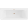 Mexen Volta freistehende, wandnahe Badewanne 150 x 75 cm, weiß, Überlauf gebürstetes Kupfer - 51131507500-65