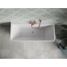 Mexen Volta freistehende wandmontierte Badewanne 170 x 75 cm, weiß, Überlauf gebürstetes Kupfer - 51131707500-65