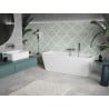 Mexen Volta freistehende, wandmontierte Badewanne 150 x 75 cm, weiß, Überlauf gun gray gebürstet - 51131507500-66