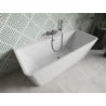 Mexen Volta freistehende, wandmontierte Badewanne 150 x 75 cm, weiß, Überlauf gun gray gebürstet - 51131507500-66