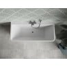 Mexen Volta freistehende, wandmontierte Badewanne 150 x 75 cm, weiß, Überlauf gun gray gebürstet - 51131507500-66