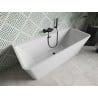 Mexen Volta freistehende Wandbadewanne 150 x 75 cm, weiß, schwarzer Überlauf - 51131507500-70