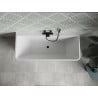Mexen Volta freistehende wandnahe Badewanne 170 x 75 cm, weiß, schwarzer Überlauf - 51131707500-70