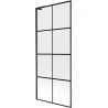Mexen Next L Badewannenfaltwand 1-flügelig 80 x 150 cm, schwarzes Raster, schwarz - 895-080-000-03-77-70
