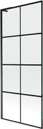 Mexen Next L Badewannenfaltwand 1-flügelig 80 x 150 cm, schwarzes Raster, schwarz - 895-080-000-03-77-70