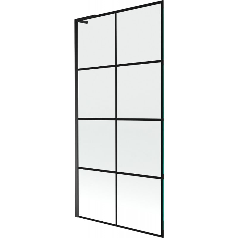 Mexen Next L Badewannenfaltwand 1-flügelig 90 x 150 cm, schwarzes Gitter, schwarz - 895-090-000-03-77-70