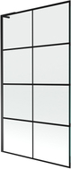 Mexen Next L Badewanne Paravent 1-flügelig 100 x 150 cm, schwarzes Gitter, schwarz - 895-100-000-03-77-70