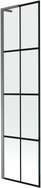 Mexen Next L Badewannenfaltwand, 1-flügelig, 50 x 150 cm, schwarzes Gitter, Gun Metal - 895-050-000-03-77-95