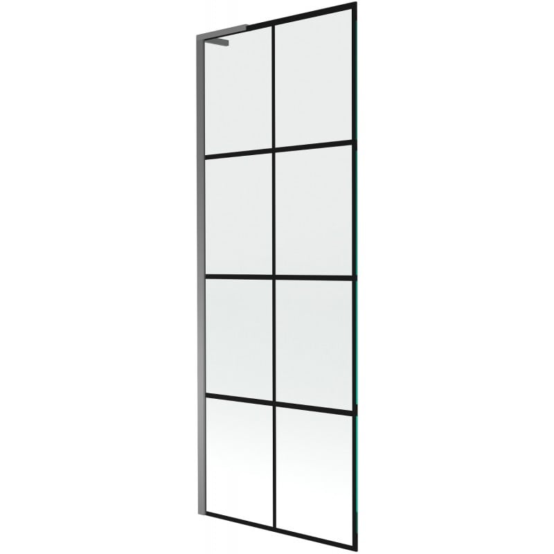 Mexen Next L Duschabtrennung 1-flügelig 70 x 150 cm, schwarzes Gitter, Gun Metal - 895-070-000-03-77-95