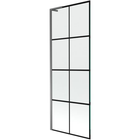 Mexen Next L Duschabtrennung 1-flügelig 70 x 150 cm, schwarzes Gitter, Gun Metal - 895-070-000-03-77-95