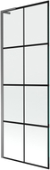 Mexen Next L Duschabtrennung 1-flügelig 70 x 150 cm, schwarzes Gitter, Gun Metal - 895-070-000-03-77-95