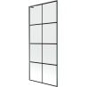 Mexen Next L Duschabtrennung 1-flügelig 80 x 150 cm, schwarzes Gitter, Gun Metal - 895-080-000-03-77-95