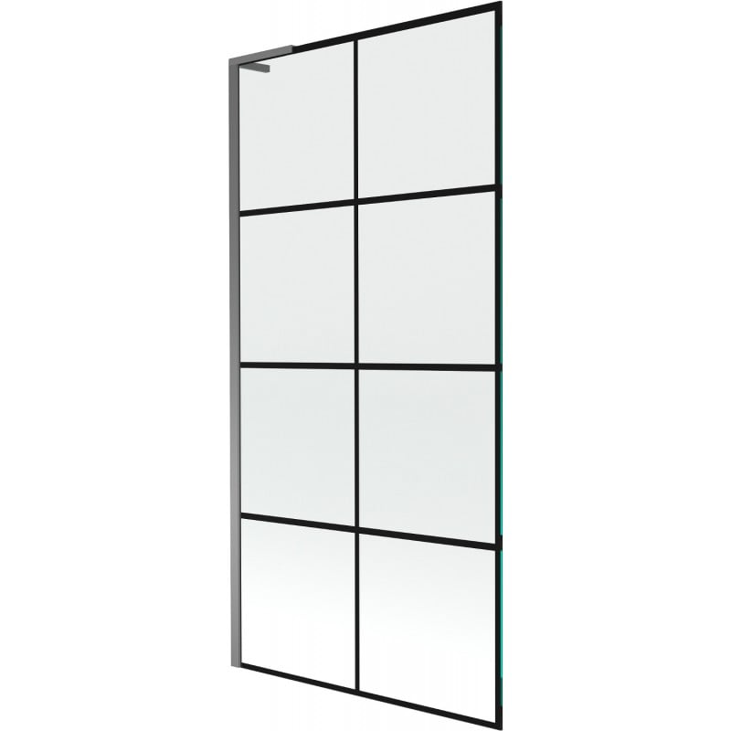 Mexen Next L Badewannenfaltwand 1-teilig 90 x 150 cm, schwarzes Karo, Gun Metal - 895-090-000-03-77-95