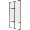 Mexen Next L Badewannenfaltwand 1-teilig 90 x 150 cm, schwarzes Karo, Gun Metal - 895-090-000-03-77-95