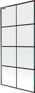 Mexen Next L Badewannenfaltwand 1-teilig 90 x 150 cm, schwarzes Karo, Gun Metal - 895-090-000-03-77-95