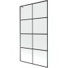 Mexen Next L Badewannen-Faltwand 1-flügelig 100 x 150 cm, schwarzes Gitter, Gun Metal - 895-100-000-03-77-95