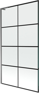 Mexen Next L Badewannen-Faltwand 1-flügelig 100 x 150 cm, schwarzes Gitter, Gun Metal - 895-100-000-03-77-95