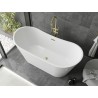 Mexen Montana Freistehende Badewanne 180 x 80 cm, weiß, Überlauf gold gebürstet - 52011808000-55