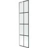 Mexen Next L Badewannenaufsatz 1-flügelig 50 x 150 cm, schwarzes Gitter, gebürstetes Nickel - 895-050-000-03-77-97