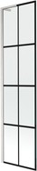 Mexen Next L Badewannenaufsatz 1-flügelig 50 x 150 cm, schwarzes Gitter, gebürstetes Nickel - 895-050-000-03-77-97