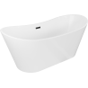 Mexen Montana freistehende Badewanne 180 x 80 cm, weiß, Überlauf schwarz - 52011808000-70