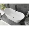 Mexen Montana freistehende Badewanne 180 x 80 cm, weiß, Überlauf schwarz - 52011808000-70