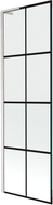 Mexen Next L Badewannenfaltwand 1-flügelig 60 x 150 cm, schwarzes Gitter, gebürstetes Nickel - 895-060-000-03-77-97